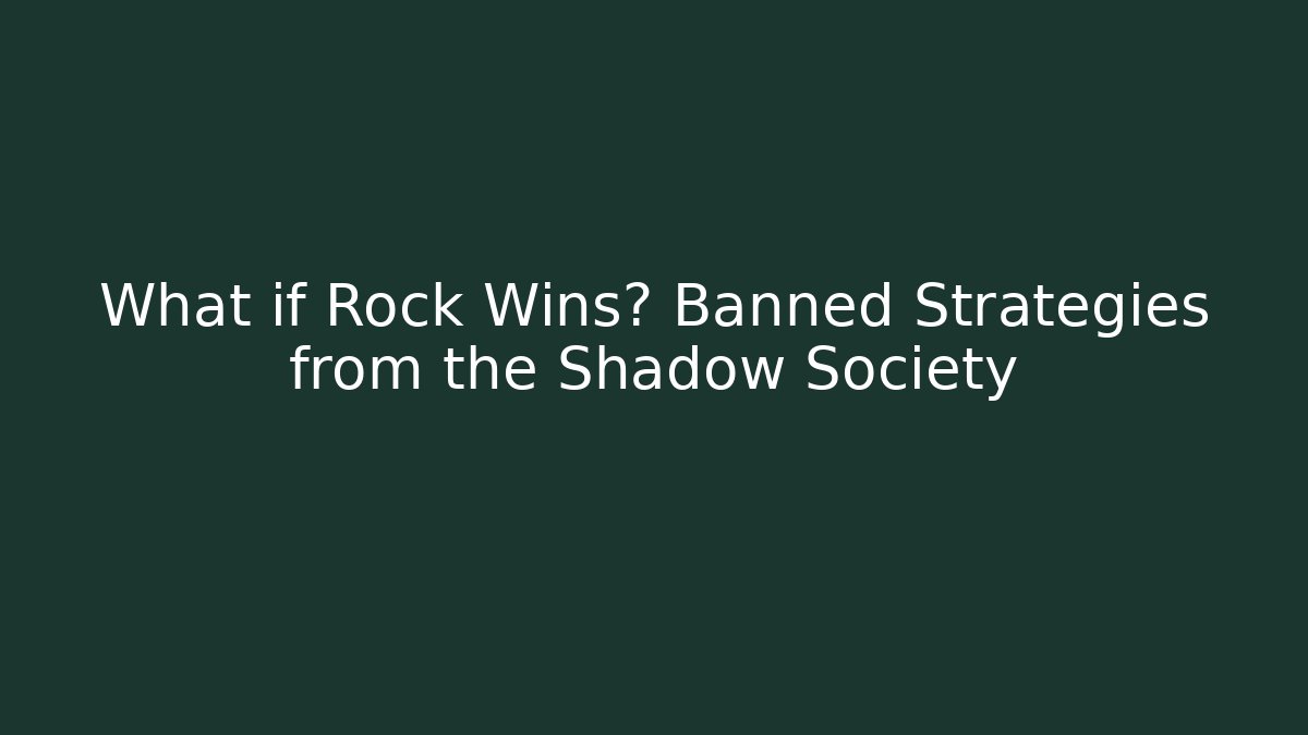 What if Rock Wins? Banned Strategies from the Shadow Society