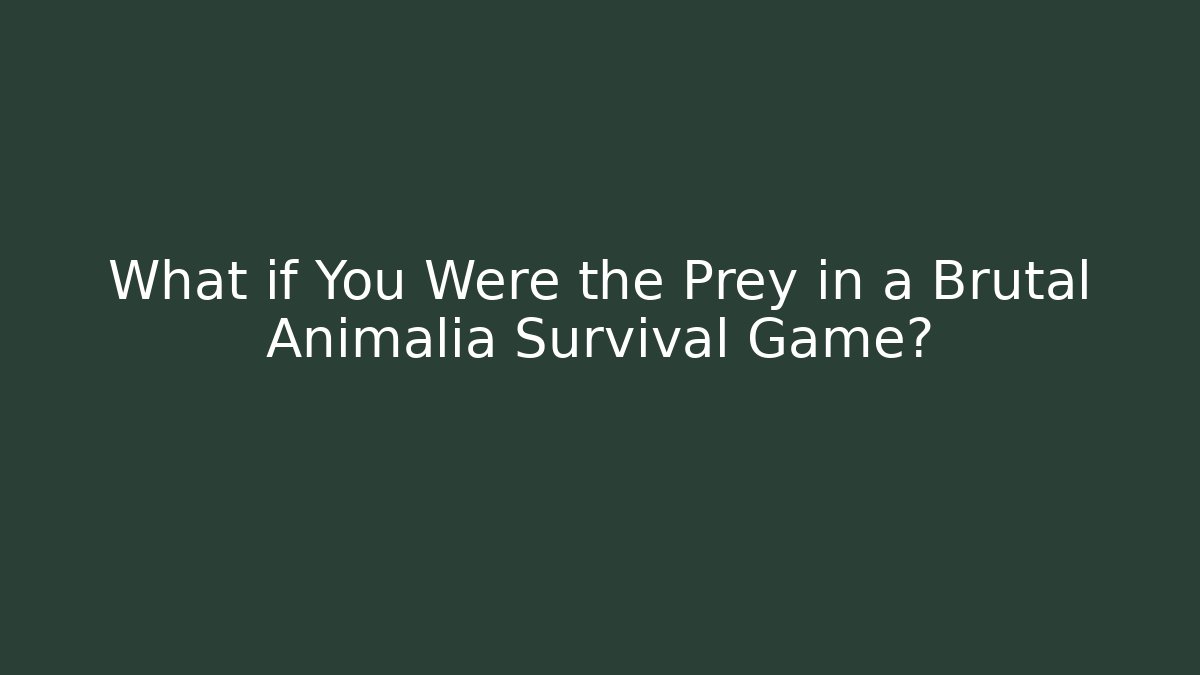What if You Were the Prey in a Brutal Animalia Survival Game?