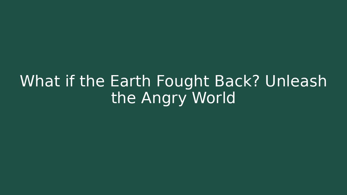 What if the Earth Fought Back? Unleash the Angry World