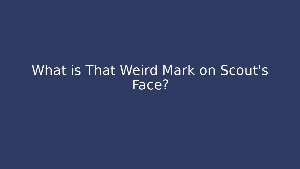 What is That Weird Mark on Scout's Face?