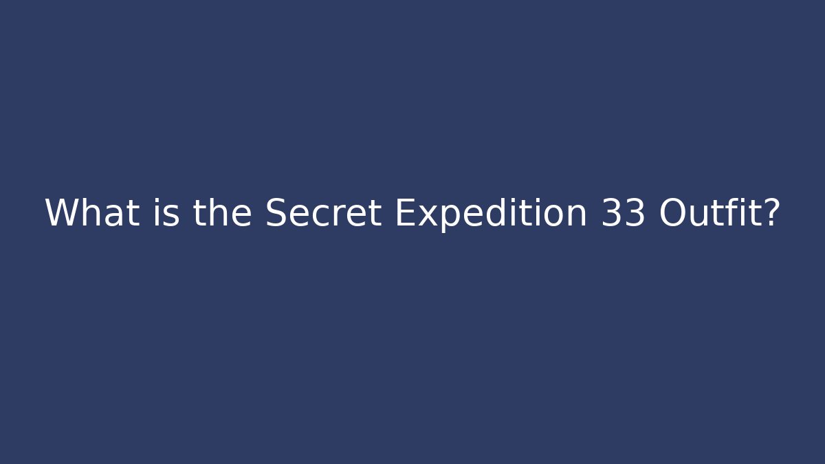 What is the Secret Expedition 33 Outfit?