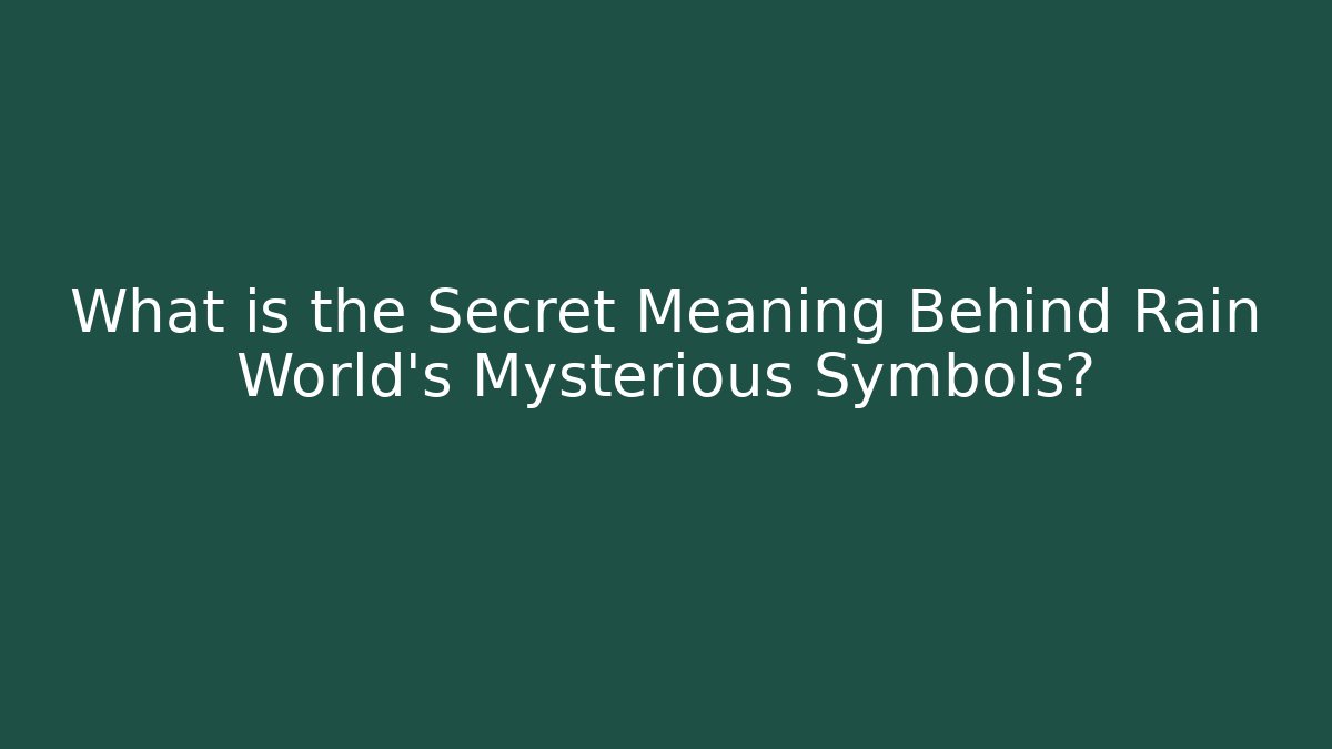 What is the Secret Meaning Behind Rain World’s Mysterious Symbols?