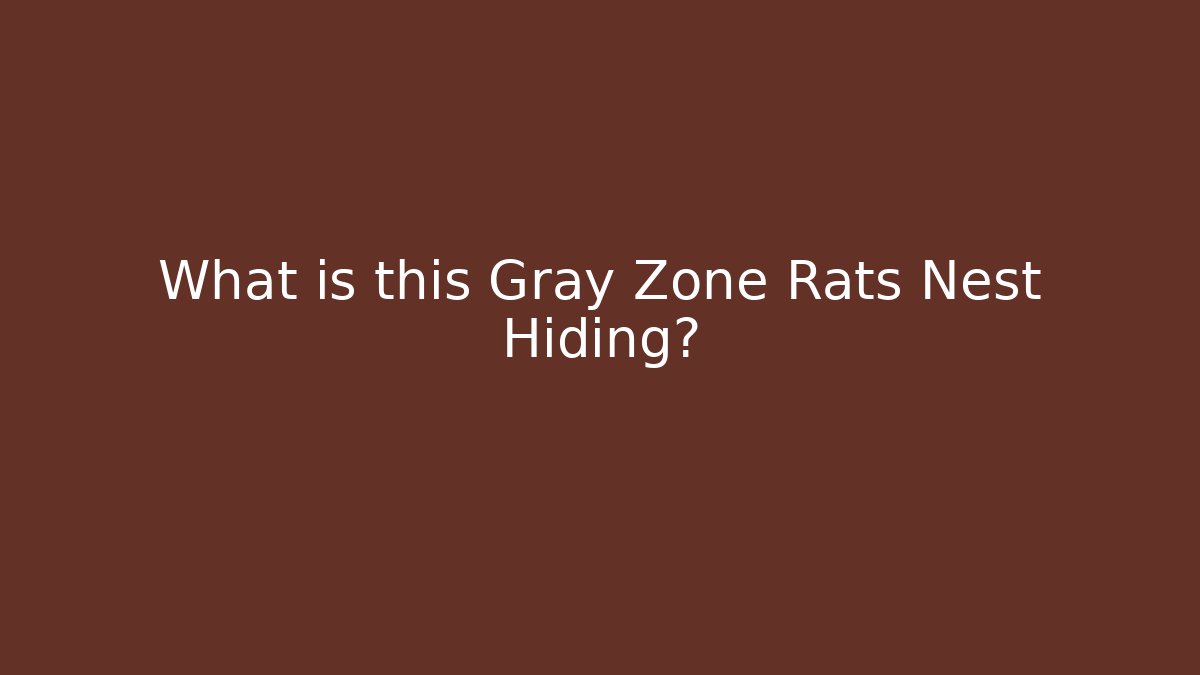 What is this Gray Zone Rats Nest Hiding?