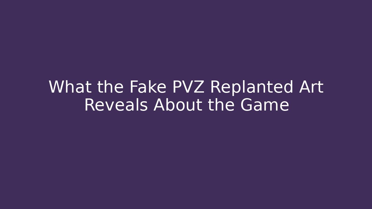What the Fake PVZ Replanted Art Reveals About the Game
