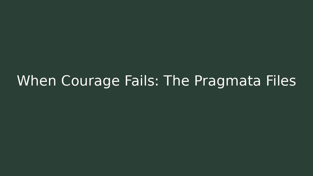 When Courage Fails: The Pragmata Files