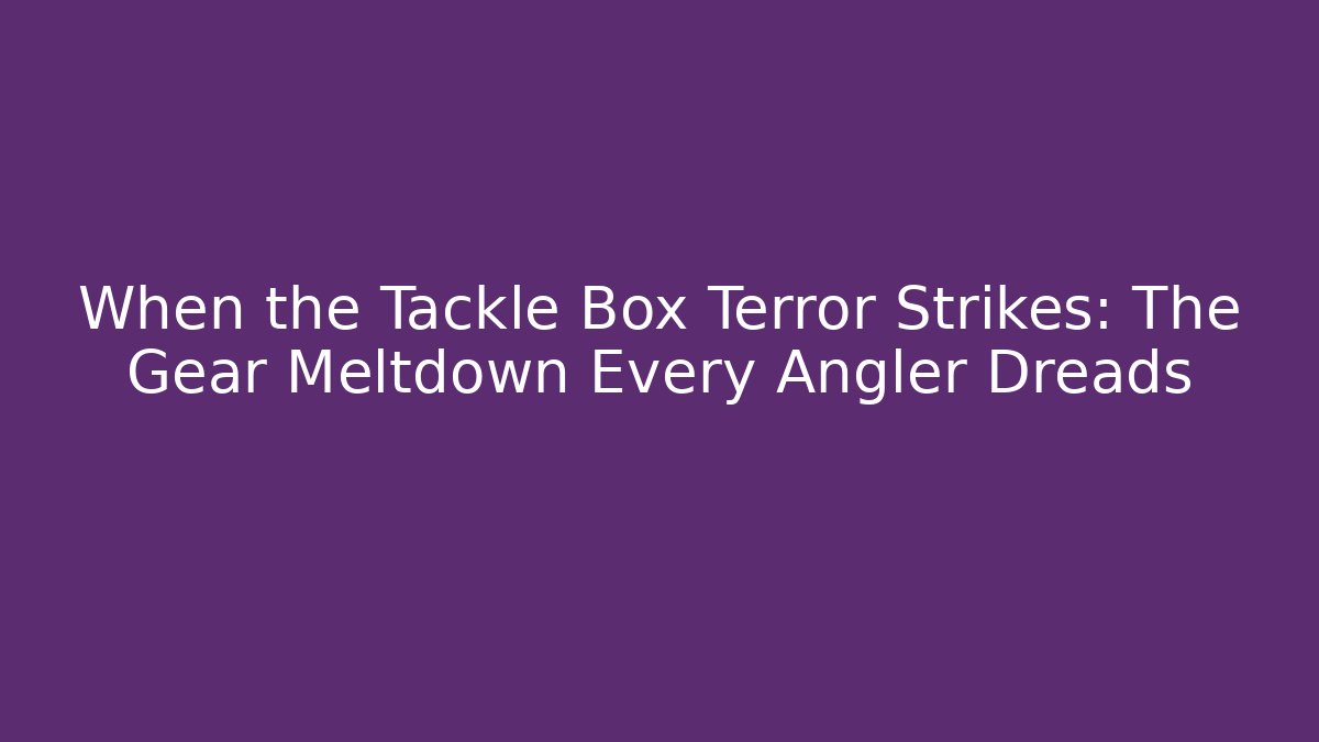 When the Tackle Box Terror Strikes: The Gear Meltdown Every Angler Dreads