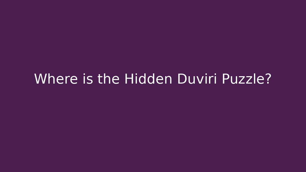 Where is the Hidden Duviri Puzzle? - Celivion
