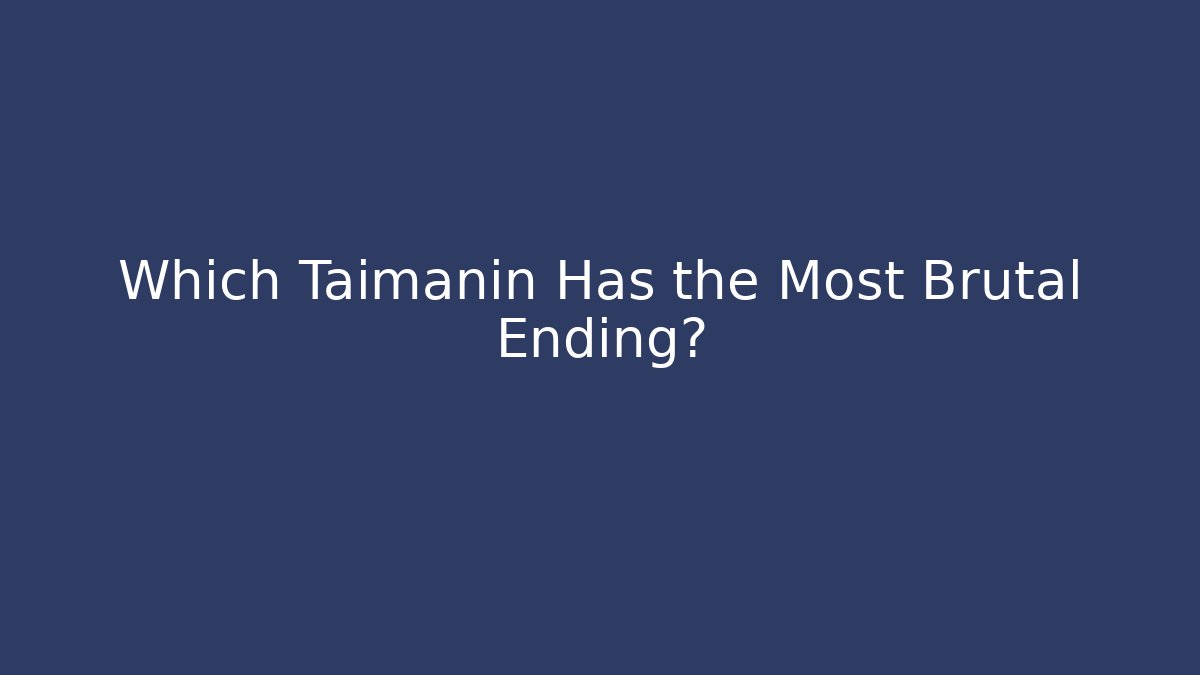 Which Taimanin Has the Most Brutal Ending?
