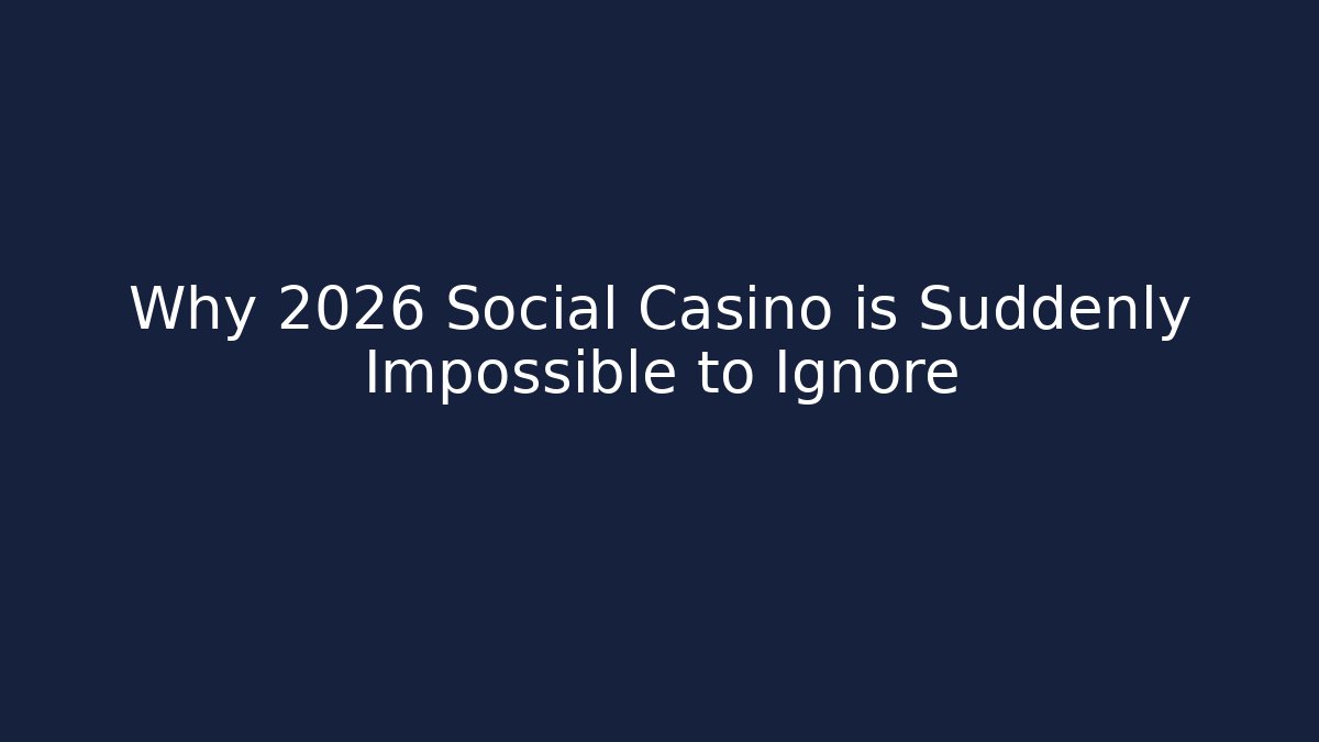 Why 2026 Social Casino is Suddenly Impossible to Ignore