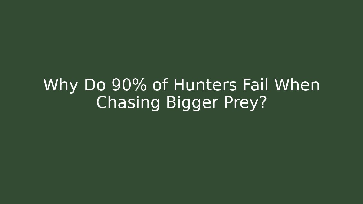 Why Do 90% of Hunters Fail When Chasing Bigger Prey?