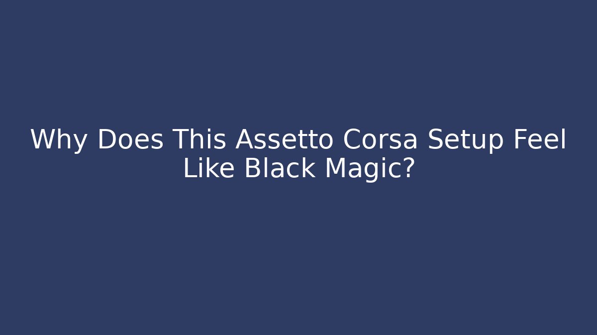 Why Does This Assetto Corsa Setup Feel Like Black Magic?