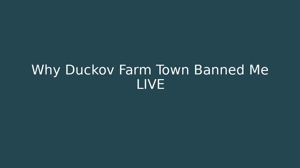 Why Duckov Farm Town Banned Me LIVE