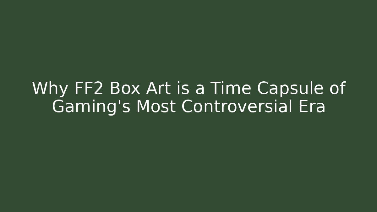 Why FF2 Box Art is a Time Capsule of Gaming's Most Controversial Era