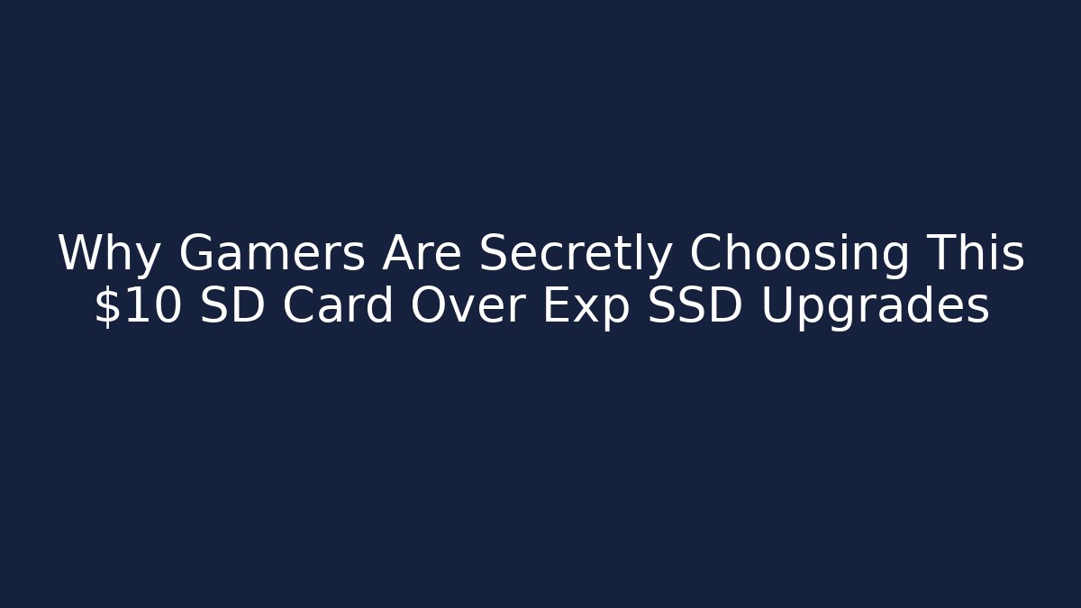 Why Gamers Are Secretly Choosing This $10 SD Card Over Exp SSD Upgrades