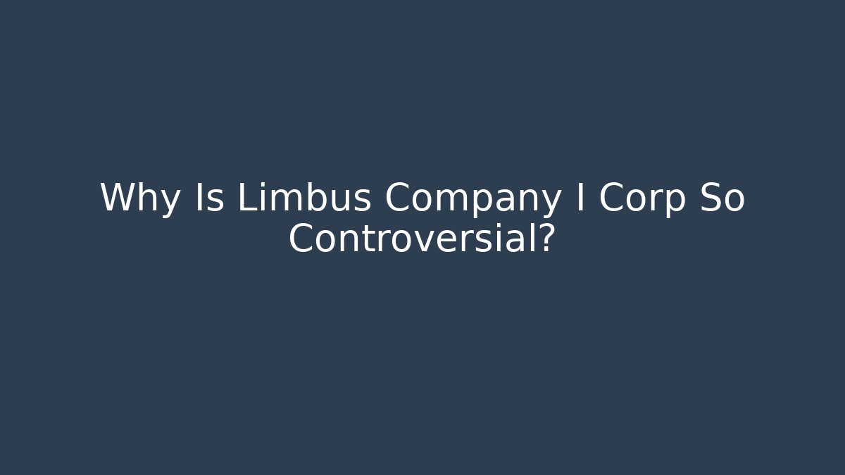 Why Is Limbus Company I Corp So Controversial?
