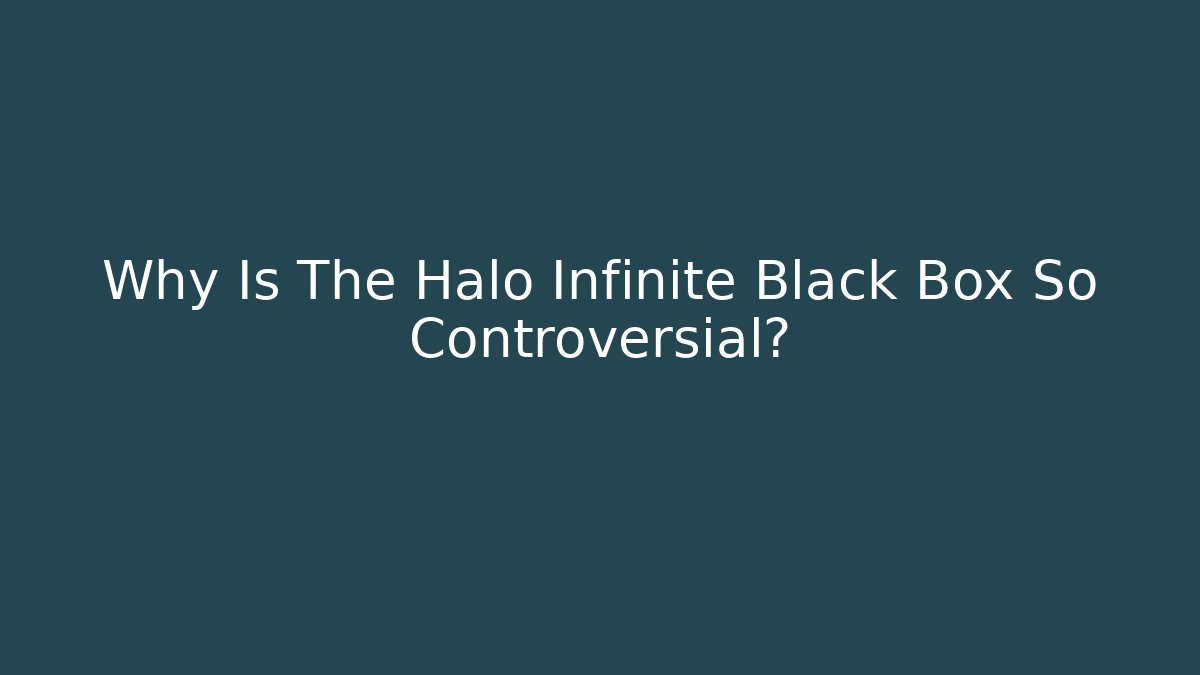 Why Is The Halo Infinite Black Box So Controversial?