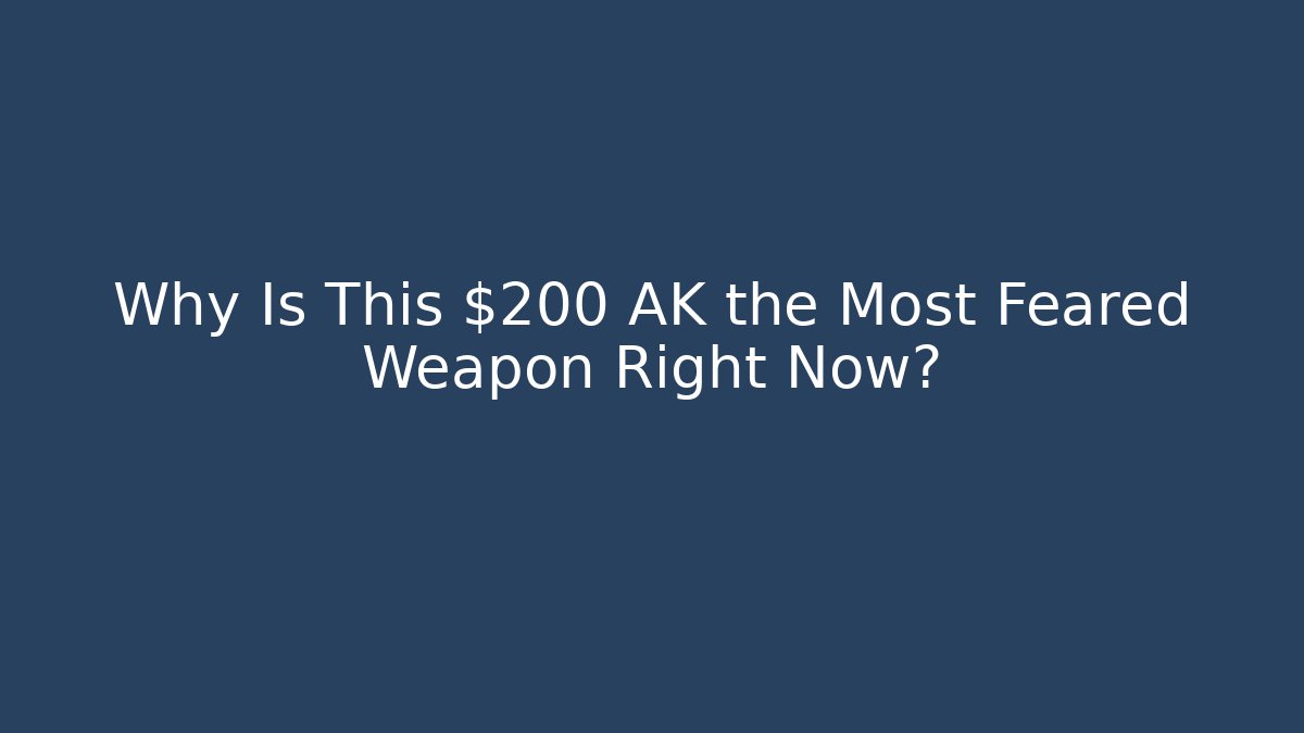Why Is This $200 AK the Most Feared Weapon Right Now?