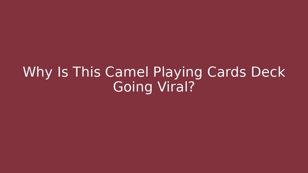 Why Is This Camel Playing Cards Deck Going Viral? - Celivion