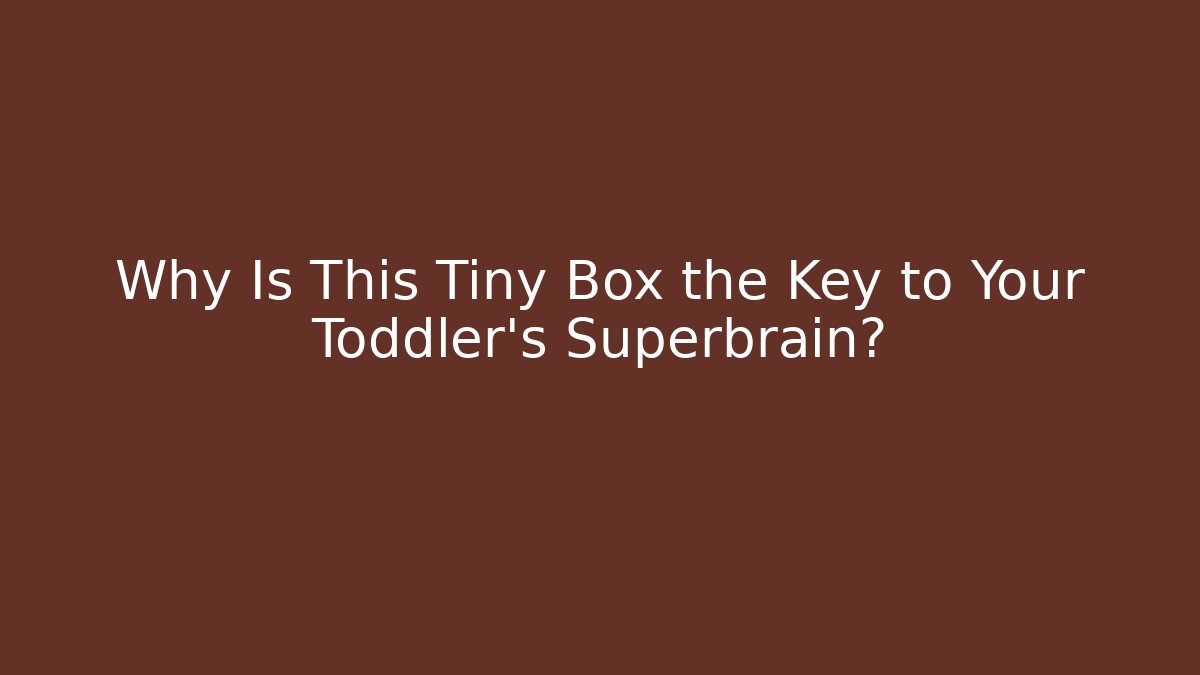 Why Is This Tiny Box the Key to Your Toddler's Superbrain?