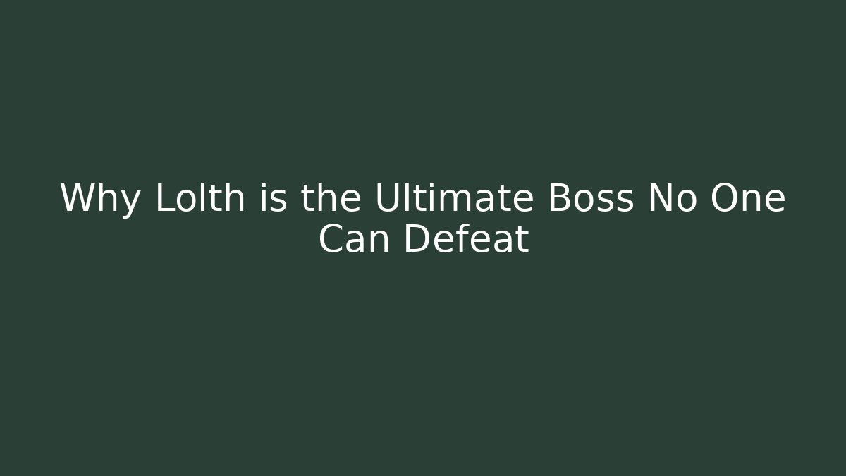 Why Lolth is the Ultimate Boss No One Can Defeat