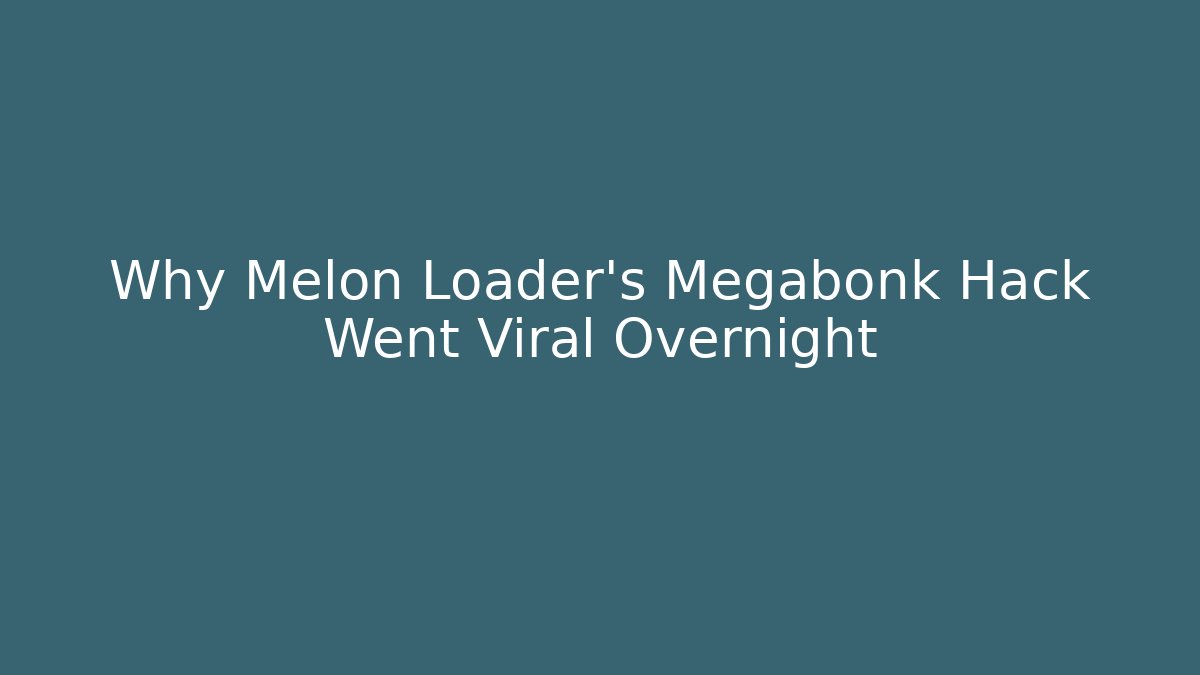 Why Melon Loader's Megabonk Hack Went Viral Overnight - Celivion