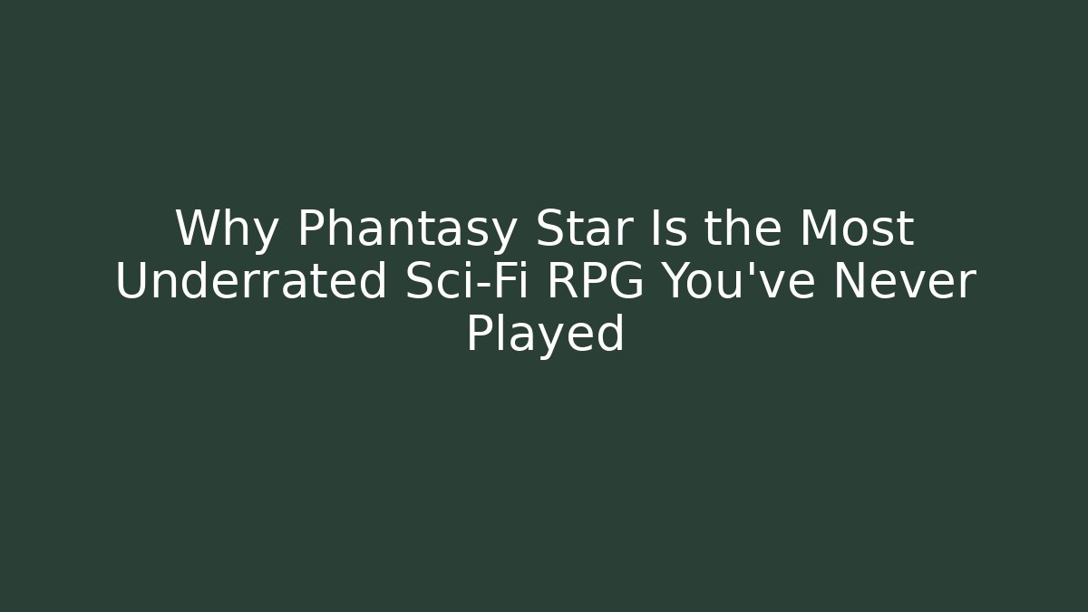 Why Phantasy Star Is the Most Underrated Sci-Fi RPG You’ve Never Played