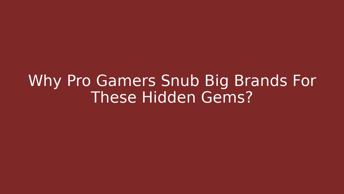 Why Pro Gamers Snub Big Brands For These Hidden Gems?
