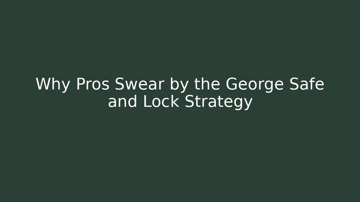 Why Pros Swear by the George Safe and Lock Strategy