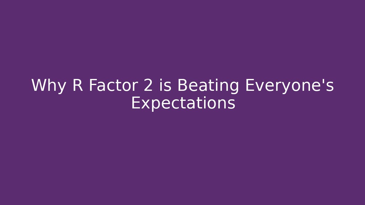 Why R Factor 2 is Beating Everyone's Expectations - Celivion
