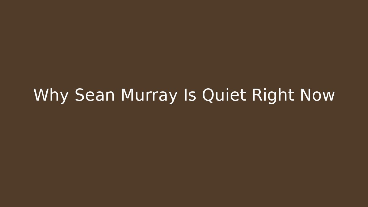 Why Sean Murray Is Quiet Right Now