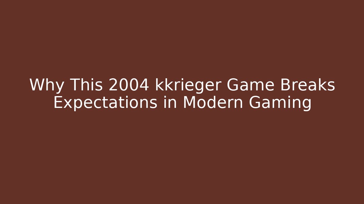 Why This 2004 kkrieger Game Breaks Expectations in Modern Gaming