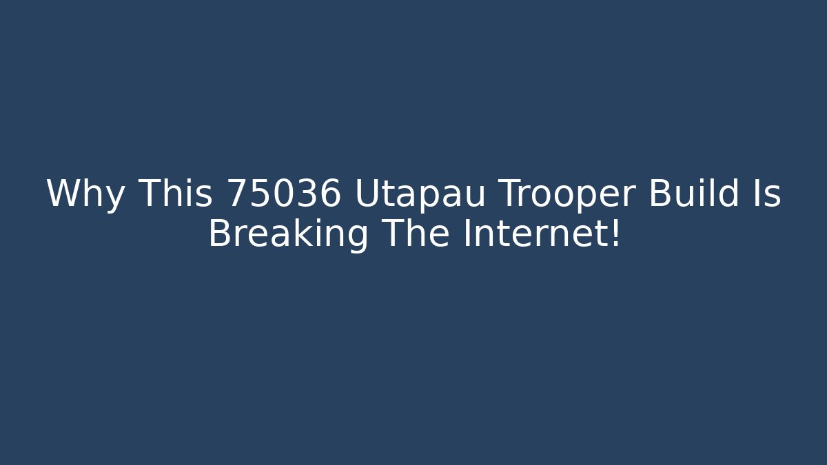 Why This 75036 Utapau Trooper Build Is Breaking The Internet!