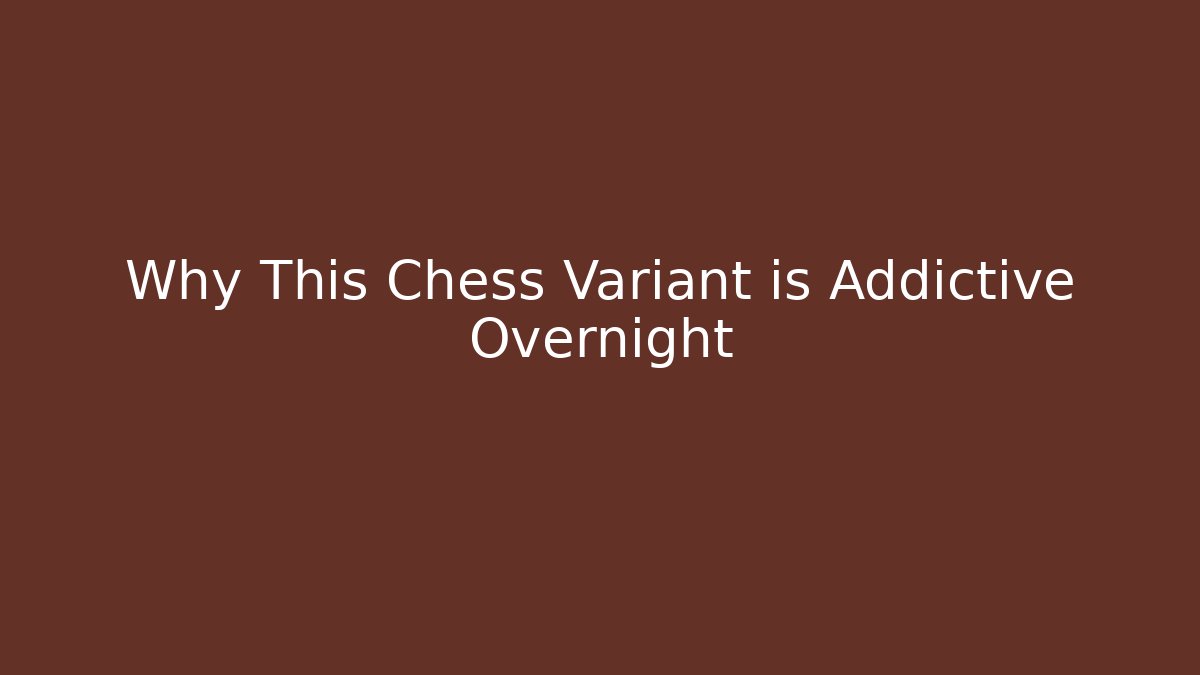 Why This Chess Variant is Addictive Overnight - Celivion