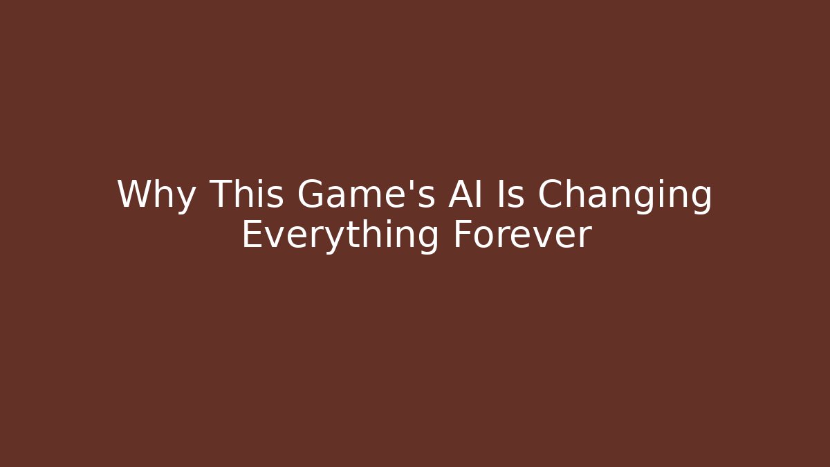 Why This Game's AI Is Changing Everything Forever - Celivion