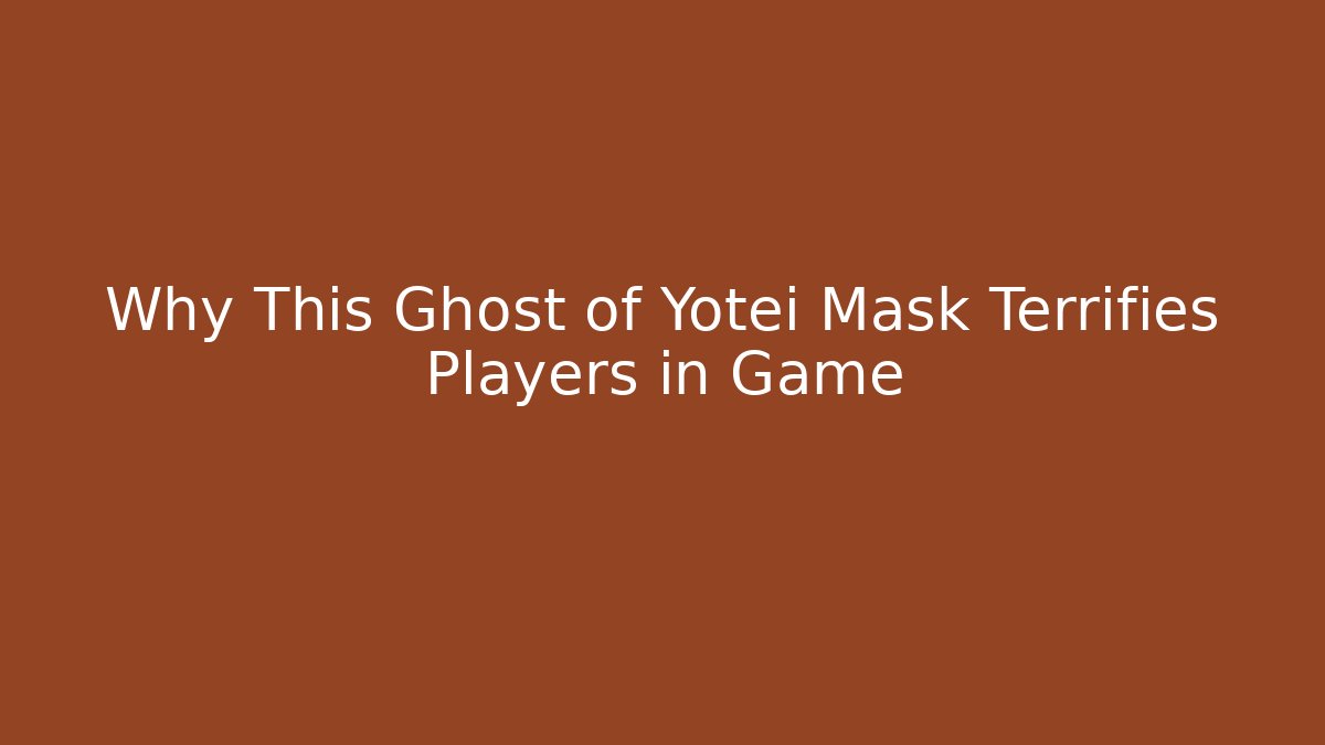 Why This Ghost of Yotei Mask Terrifies Players in Game