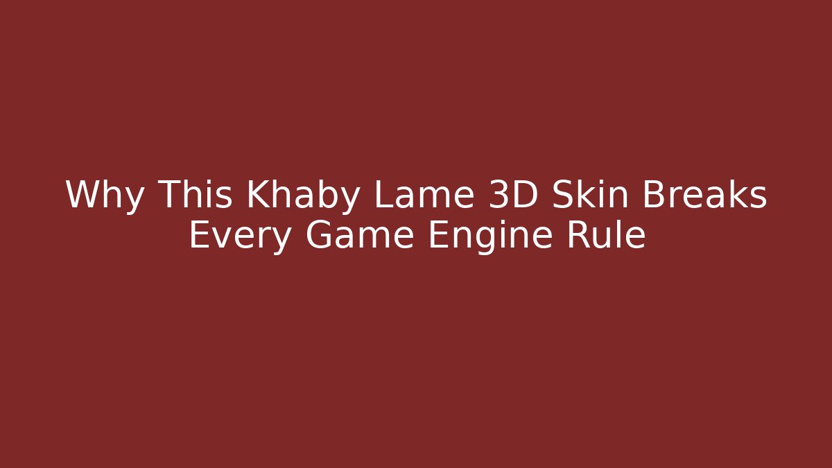 Why This Khaby Lame 3D Skin Breaks Every Game Engine Rule