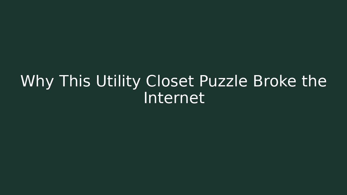 Why This Utility Closet Puzzle Broke the Internet