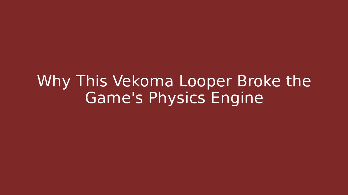 Why This Vekoma Looper Broke the Game's Physics Engine