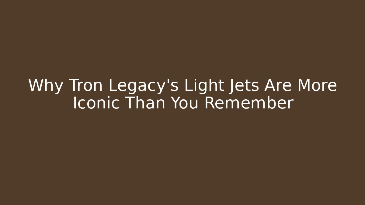Why Tron Legacy's Light Jets Are More Iconic Than You Remember