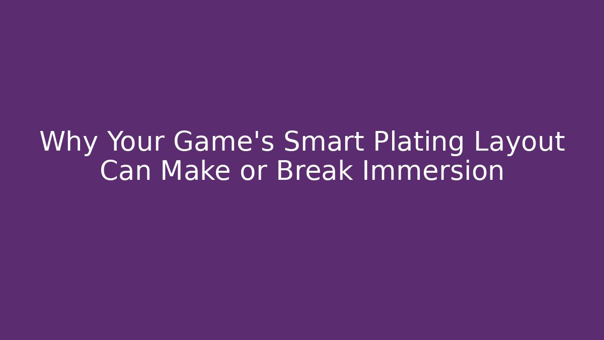 Why Your Game’s Smart Plating Layout Can Make or Break Immersion