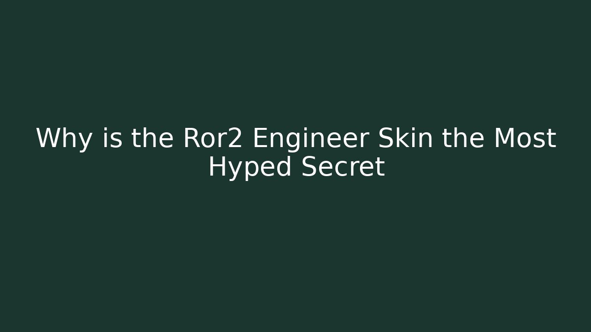 Why is the Ror2 Engineer Skin the Most Hyped Secret