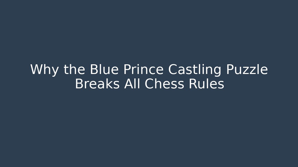 Why the Blue Prince Castling Puzzle Breaks All Chess Rules