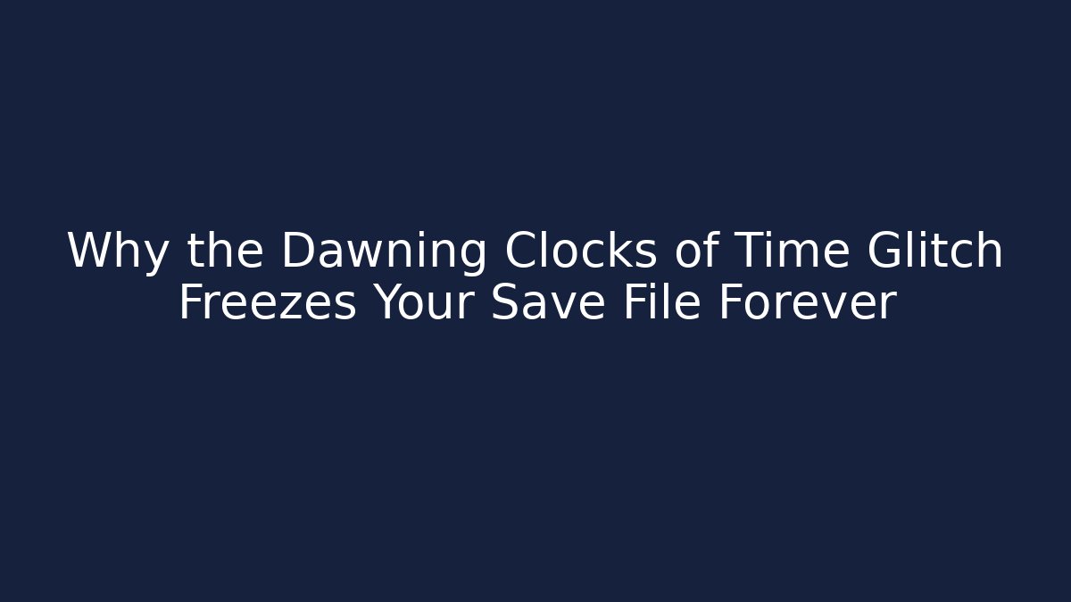 Why the Dawning Clocks of Time Glitch Freezes Your Save File Forever