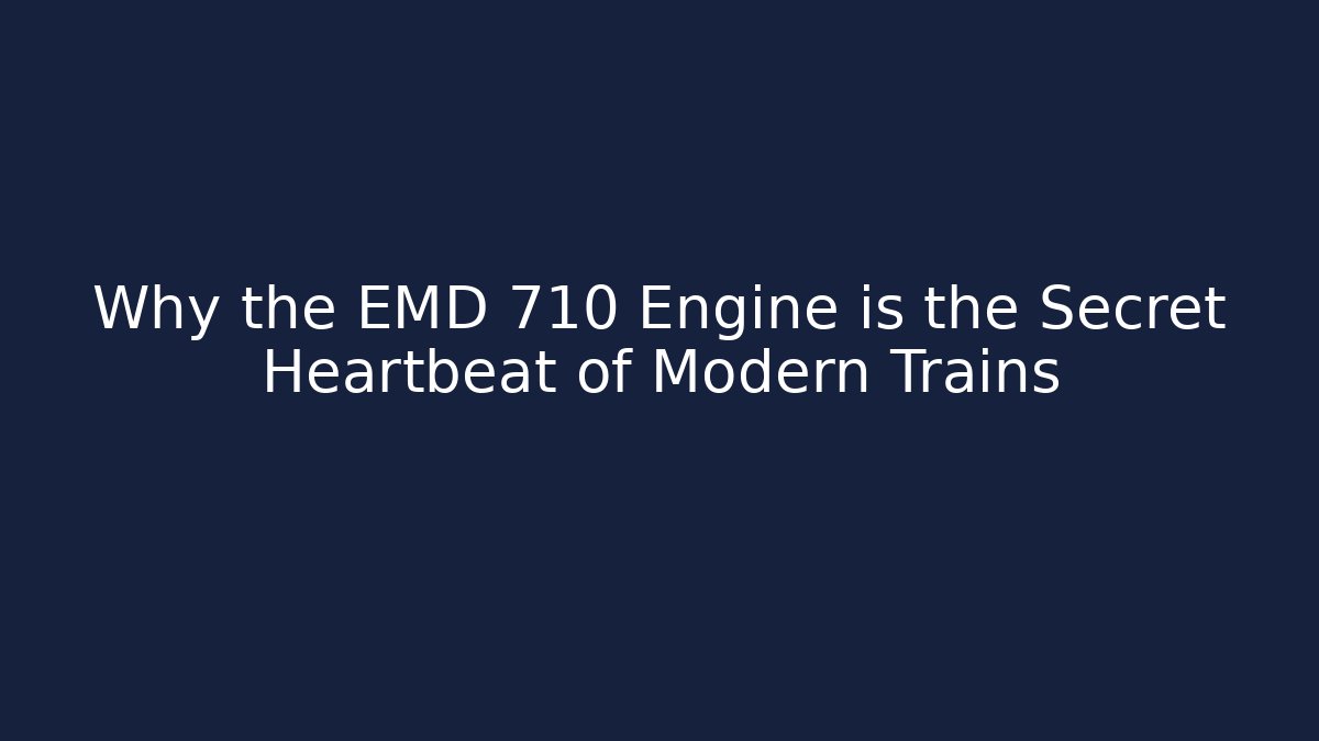 Why the EMD 710 Engine is the Secret Heartbeat of Modern Trains