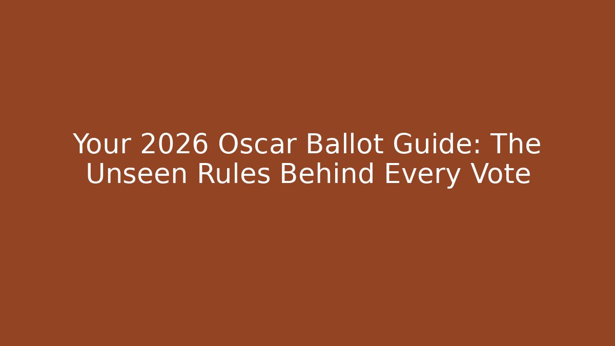 Your 2026 Oscar Ballot Guide: The Unseen Rules Behind Every Vote