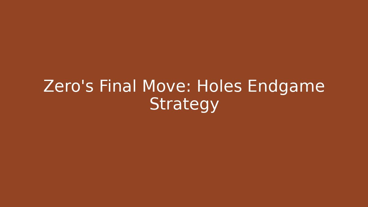 Zero's Final Move: Holes Endgame Strategy
