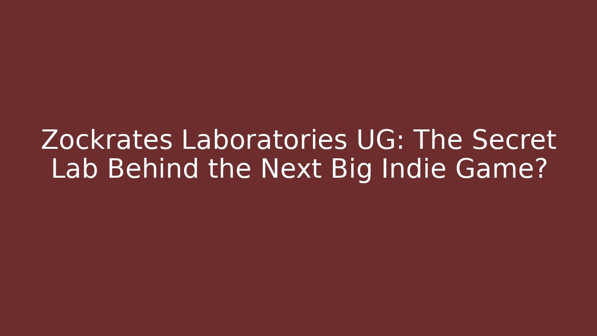 Zockrates Laboratories UG: The Secret Lab Behind the Next Big Indie Game?